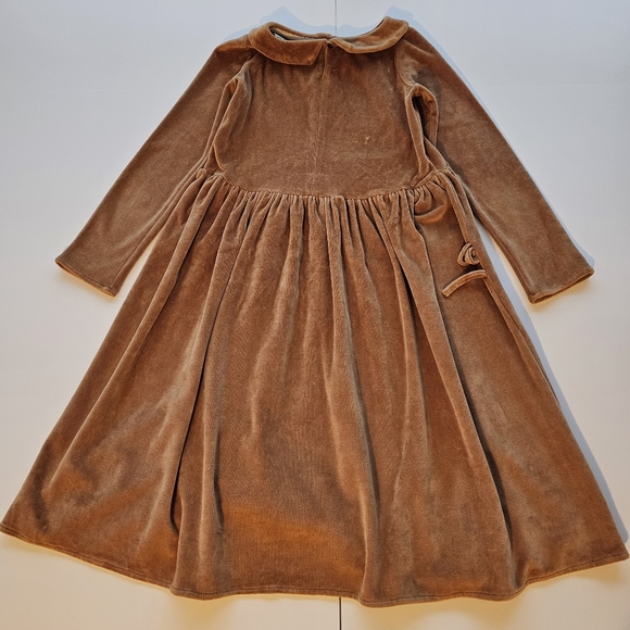 Mouse In A House Tan Velvet Velour Elegant Girls Dress - Size 8/9 yrs NWOT RARE - Picture 6 of 9